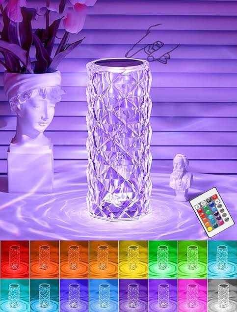 16 Colors Rose Diamond Table Touch/Remote Lamp (Both AC/DC)